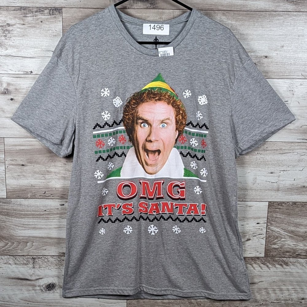 elf* Men's Short Sleeve Crew Neck Straight‎ Hem Pullover Tee-Shirt~ Size XL